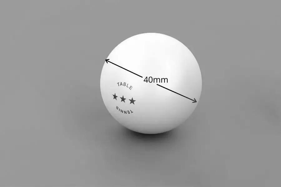 Ping pong ball diameter